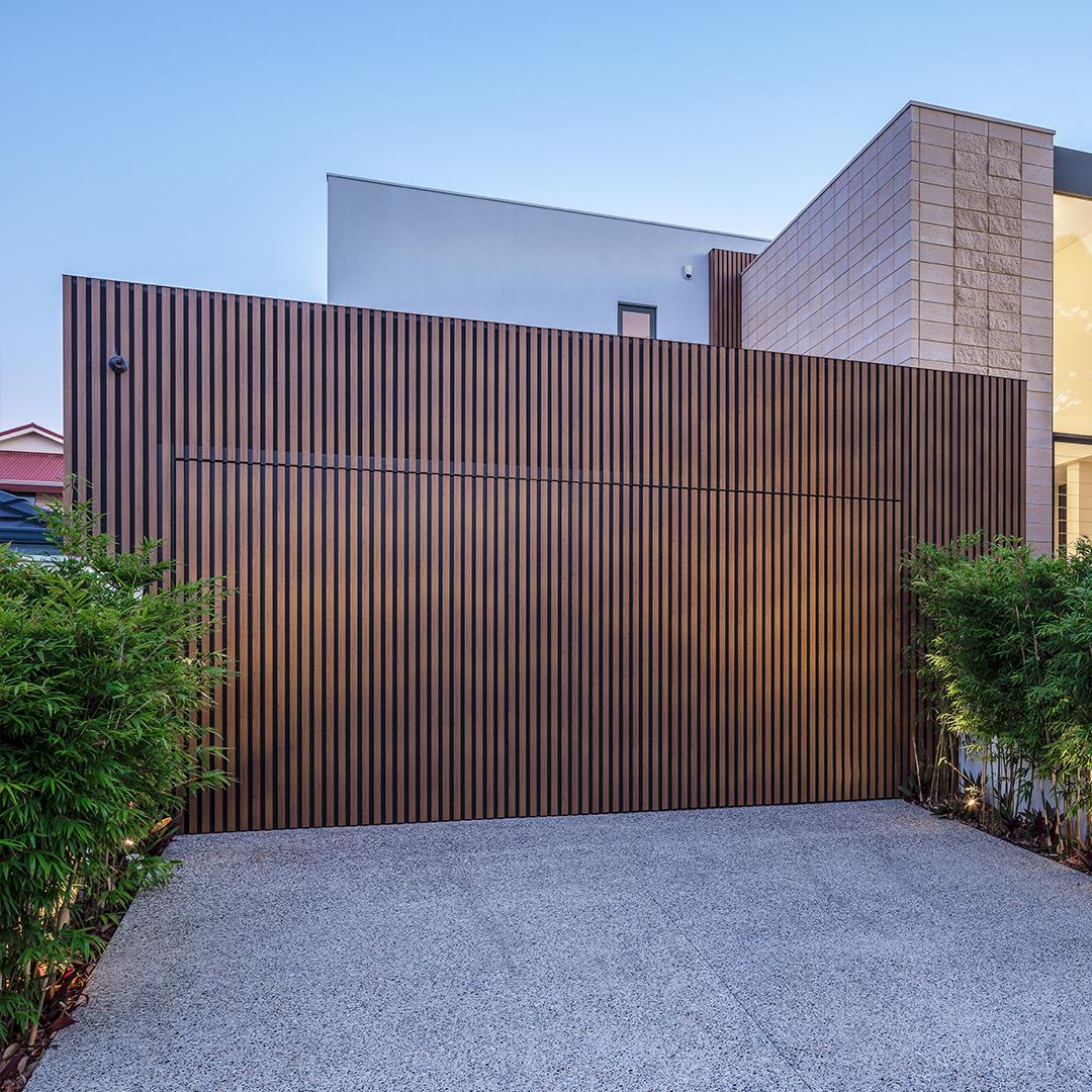 wall panels over a garage entrance